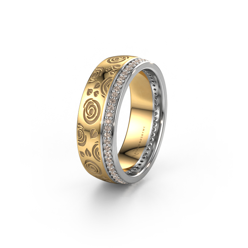 Image of Wedding ring WH2066L27D 585 gold ±0.28x0.09in Brown diamond 0.295 crt