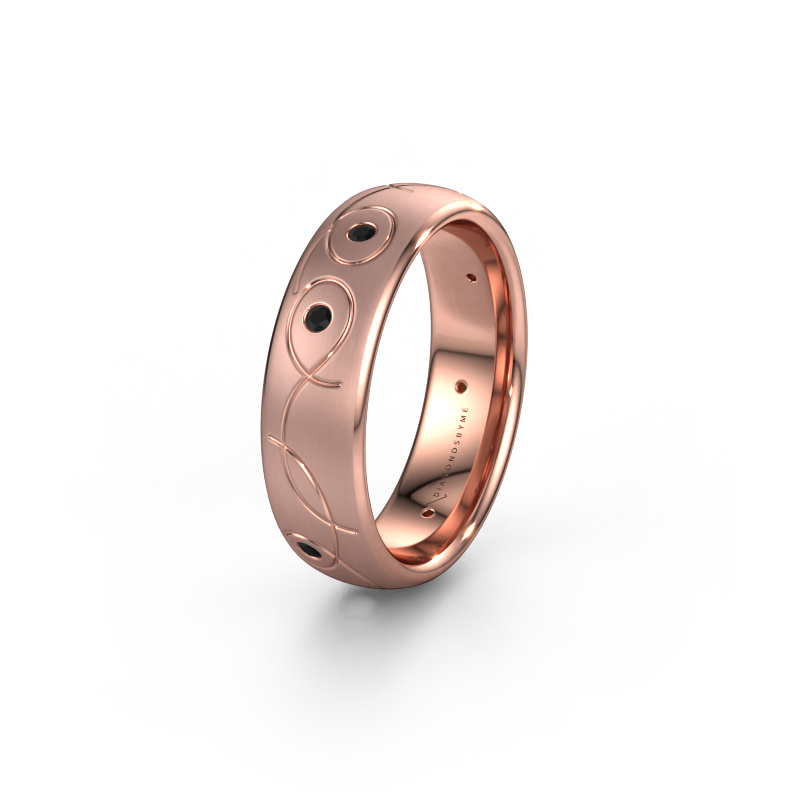 Image of Wedding ring WH2068L36BM 585 rose gold ±0.24x0.08 in Black diamond