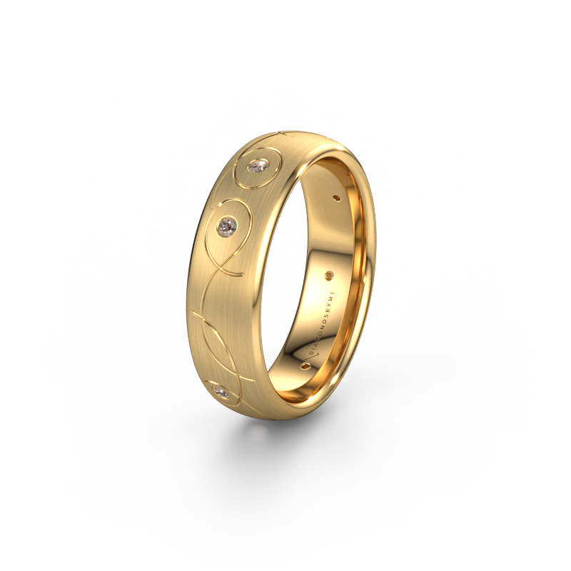 Image of Wedding ring WH2068L36BM 585 gold ±0.24x0.08 in Brown diamond