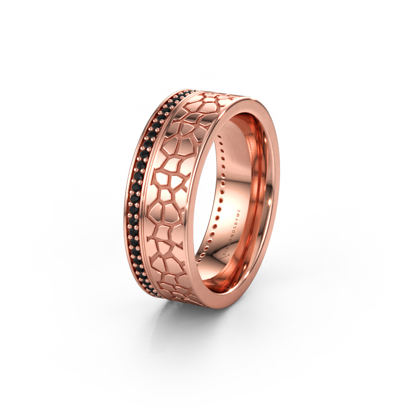 Immagine di Fede nuziale WH2070L17C 585 oro rosa ±7 x 2,2 mm Diamante nero