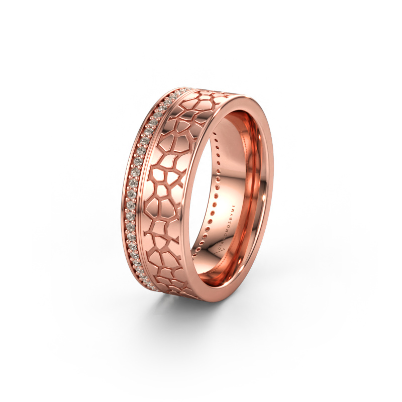 Immagine di Fede nuziale WH2070L17C 585 oro rosa ±7 x 2,2 mm Diamante marrone