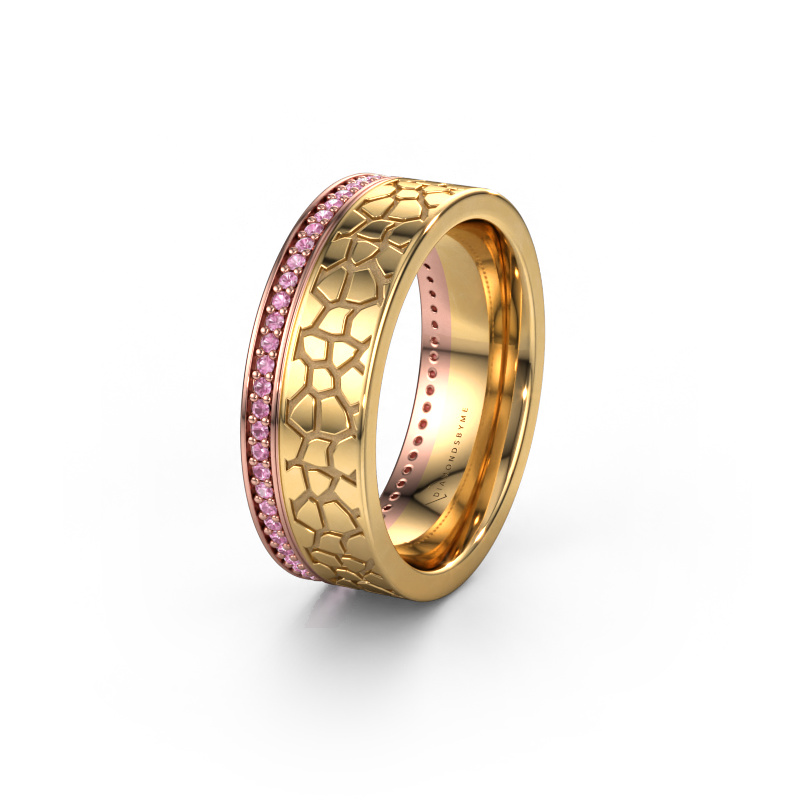 Image of Wedding ring WH2070L17C 585 rose gold ±0.28x0.09in Pink sapphire