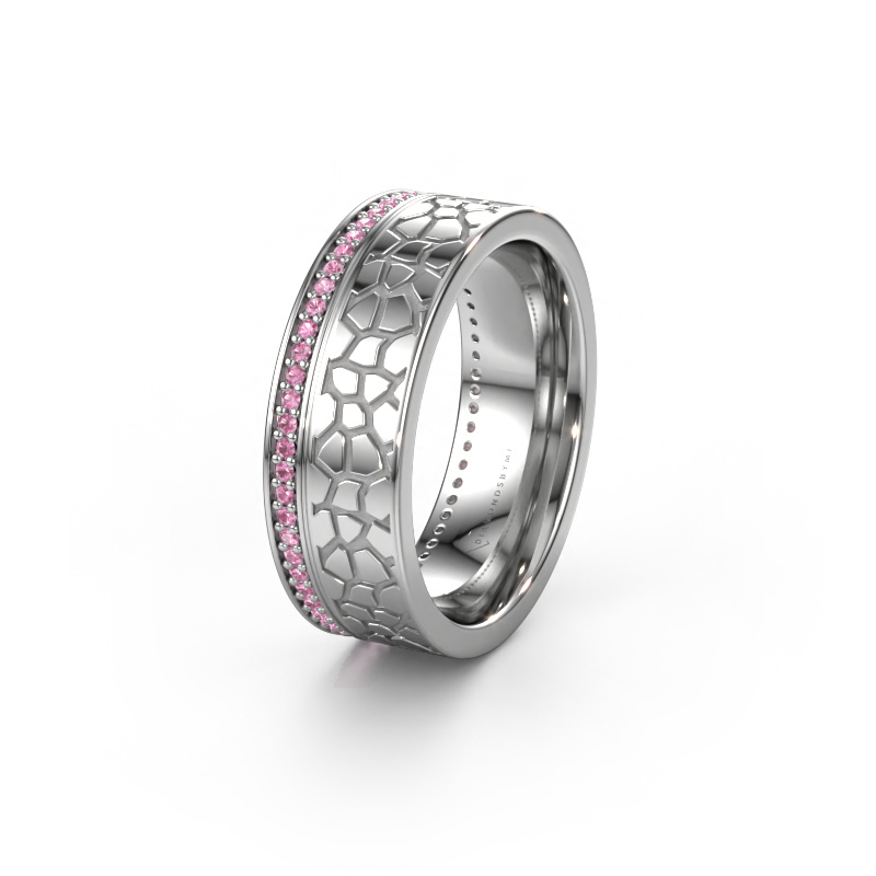 Image of Wedding ring WH2070L17C 950 platinum ±7x2.2 mm Pink sapphire