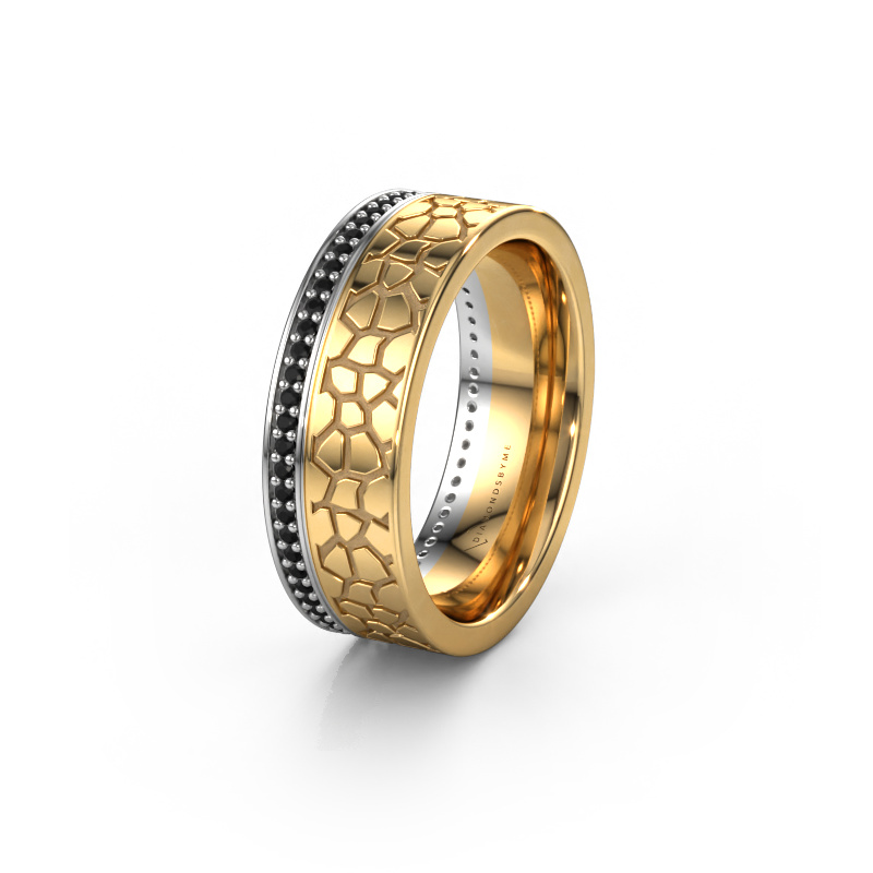 Image of Wedding ring WH2070L17C 585 white gold ±0.28x0.09in Black diamond