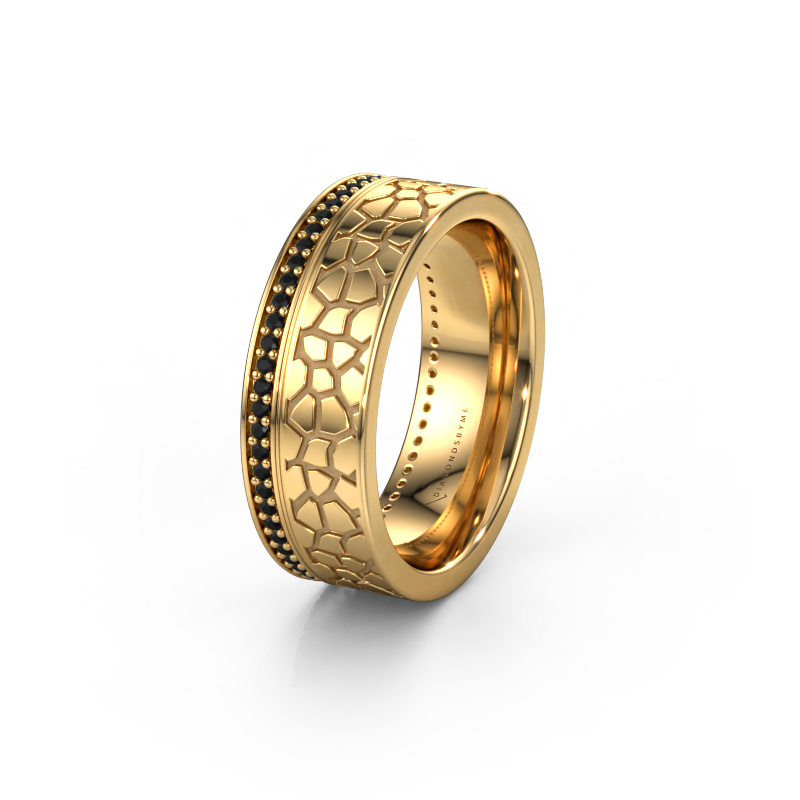 Image of Wedding ring WH2070L17C 585 gold ±0.28x0.09in Black diamond