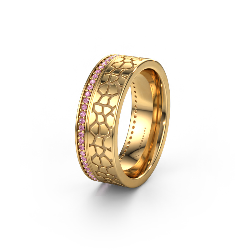 Image of Wedding ring WH2070L17C 585 gold ±0.28x0.09in Pink sapphire