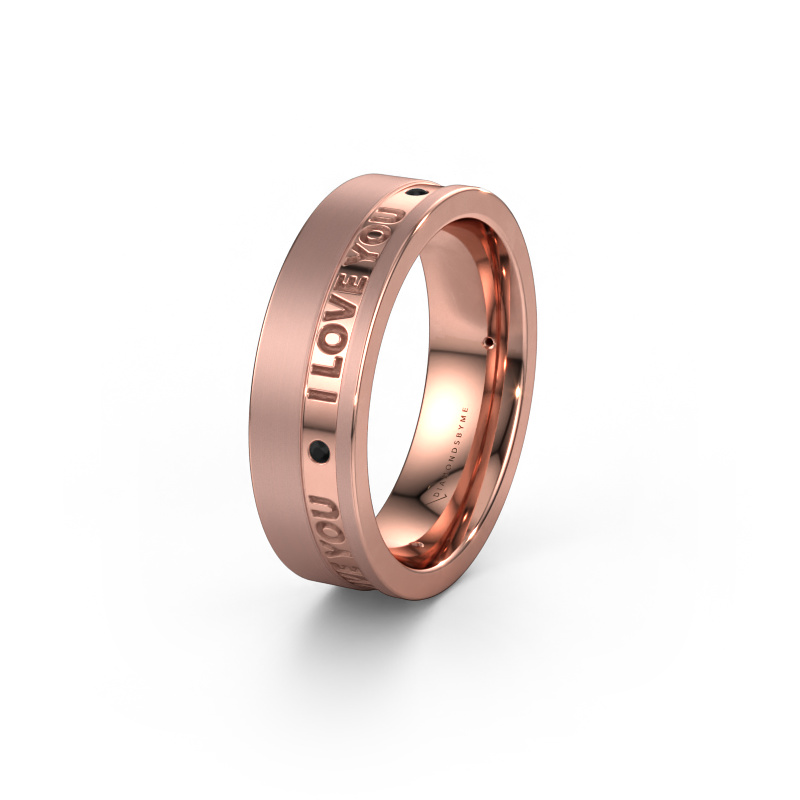 Image of Wedding ring WH2076L16CM 585 rose gold ±0.24x0.09in Black diamond 0.036 crt