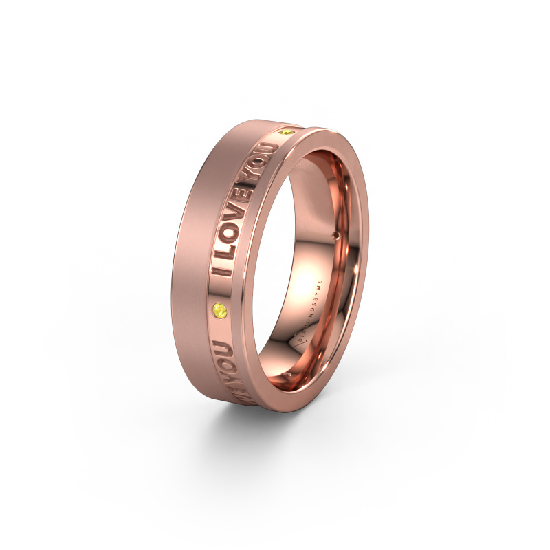 Image of Wedding ring WH2076L16CM 585 rose gold ±0.24x0.09in Yellow sapphire 1.2 mm