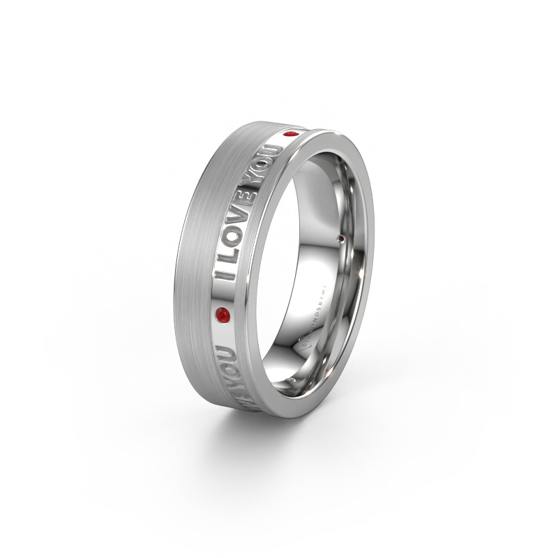 Image of Wedding ring WH2076L16CM 585 white gold ±0.24x0.09in Ruby 1.2 mm