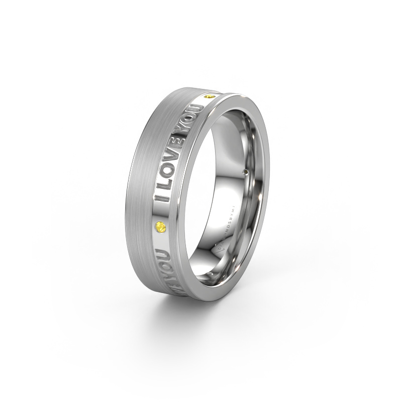 Image of Wedding ring WH2076L16CM 585 white gold ±0.24x0.09in Yellow sapphire 1.2 mm