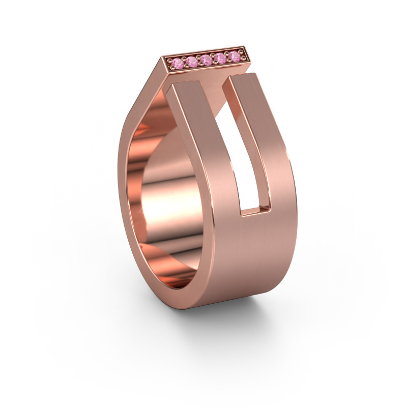 Image of Weddings ring WH2090L19C 585 rose gold ±0.39x0.09in Pink sapphire