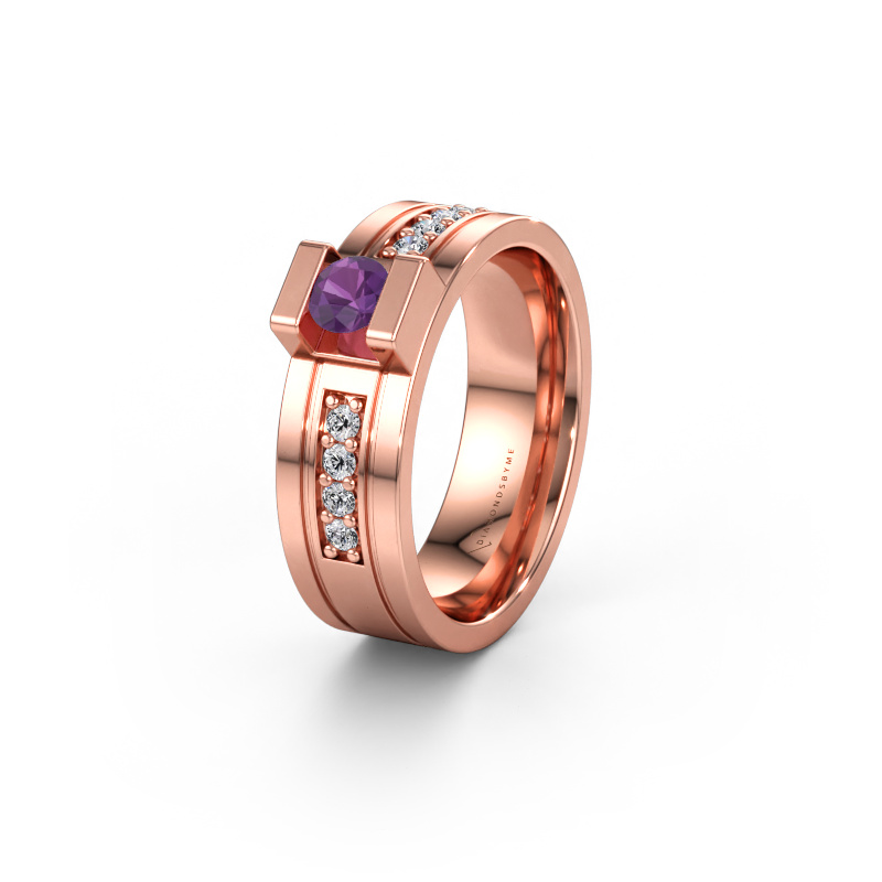 Bild av Vigselring WH2092L16BP 585 roséguld ±6,5 x 2 mm Ametist