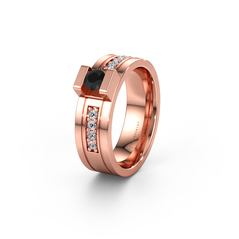 Immagine di Fede nuziale WH2092L16BP 585 oro rosa ±6,5 x 2 mm Diamante nero