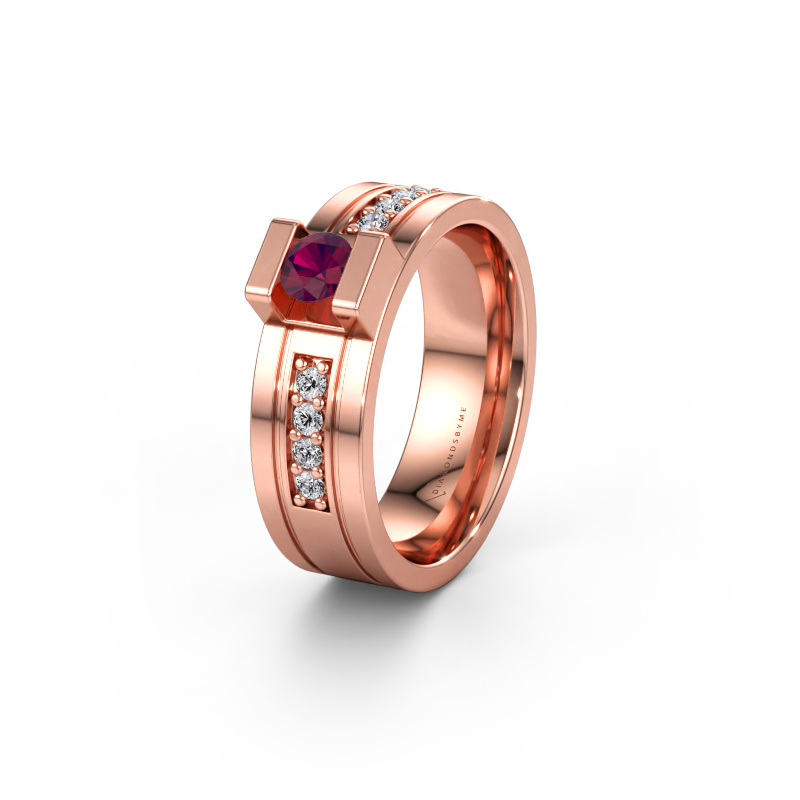 Immagine di Fede nuziale WH2092L16BP 585 oro rosa ±6,5 x 2 mm Rodolite