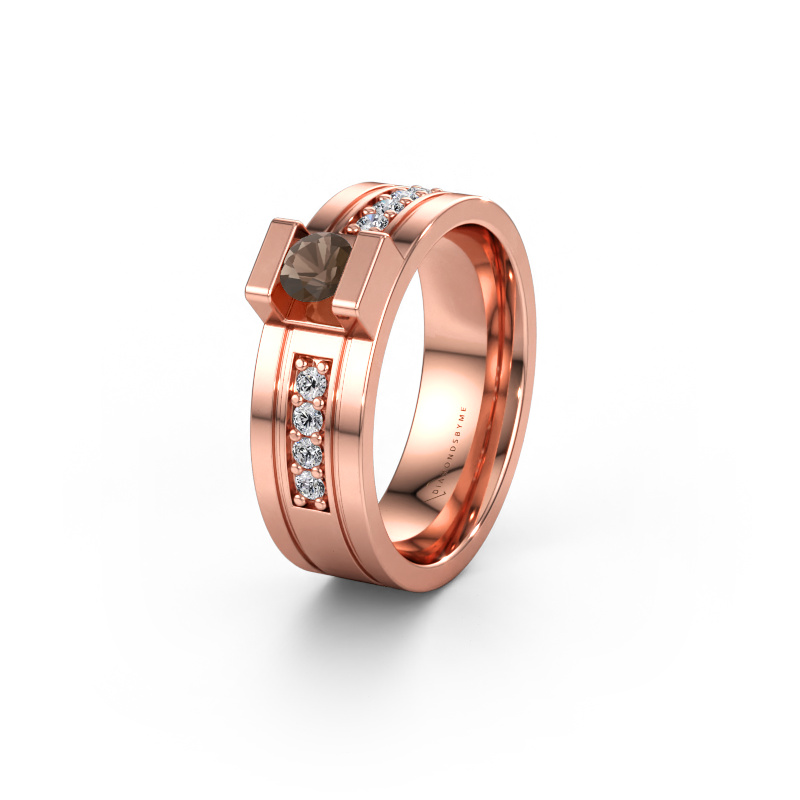 Bild av Vigselring WH2092L16BP 585 roséguld ±6,5 x 2 mm Rökkvarts
