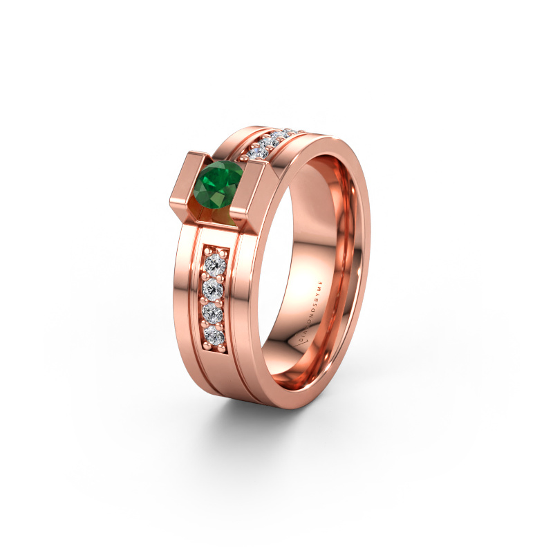 Immagine di Fede nuziale WH2092L16BP 585 oro rosa ±6,5 x 2 mm Smeraldo