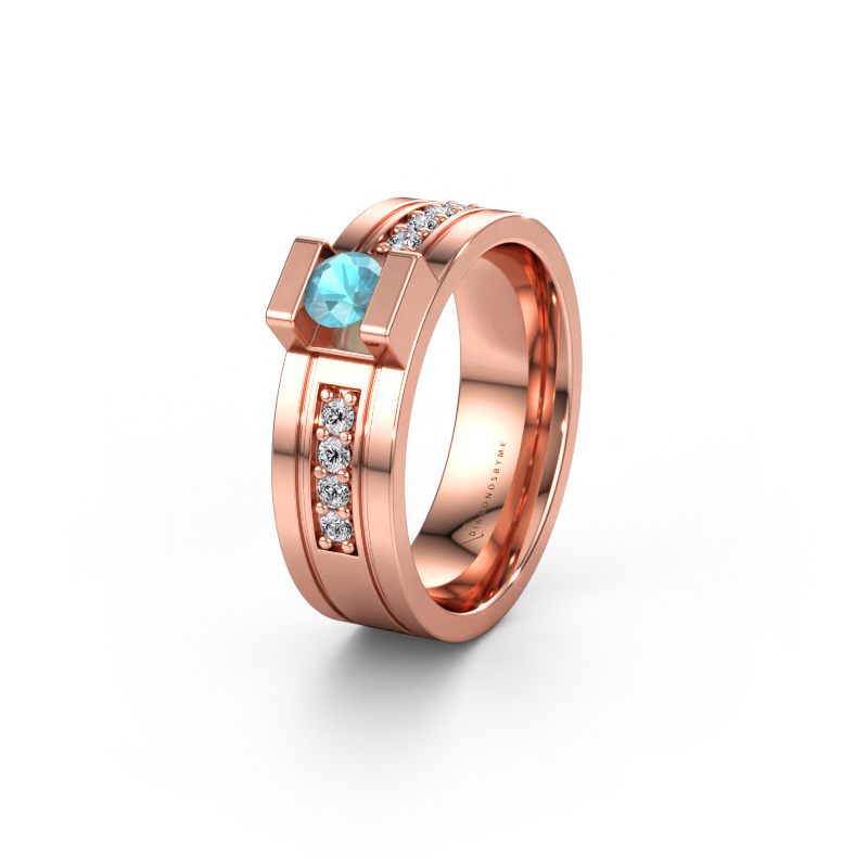 Immagine di Fede nuziale WH2092L16BP 585 oro rosa ±6,5 x 2 mm Topazio blu