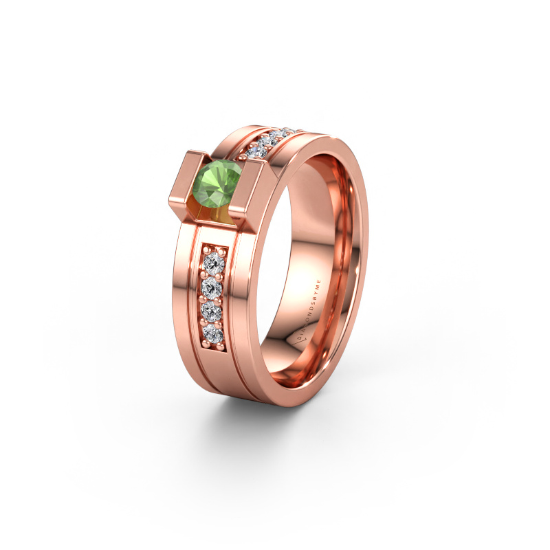Immagine di Fede nuziale WH2092L16BP 585 oro rosa ±6,5 x 2 mm Tormalina verde