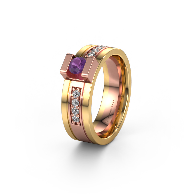 Image of Wedding ring WH2092L16BP 585 rose gold ±0.26x0.08 in Amethyst