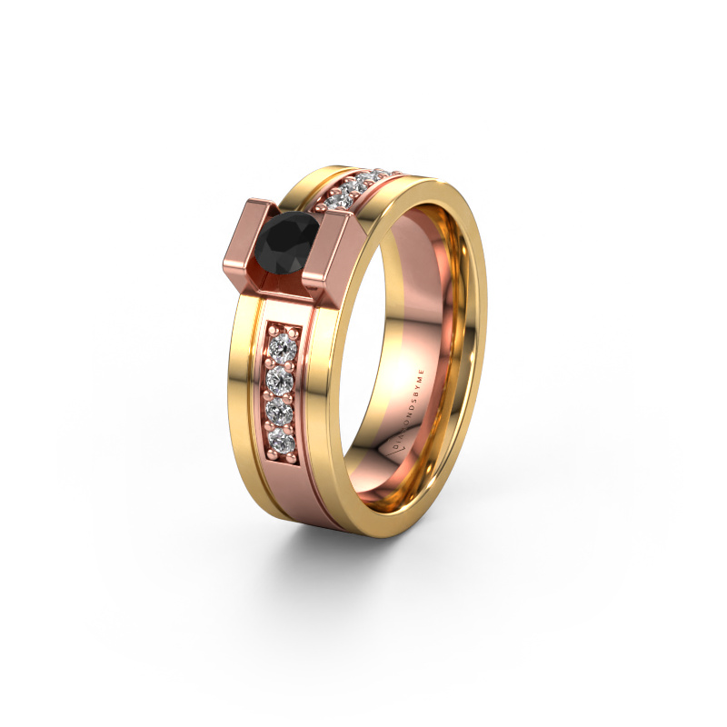 Bild von Ehering WH2092L16BP 585 Roségold ±6,5x2 mm Schwarz Diamant