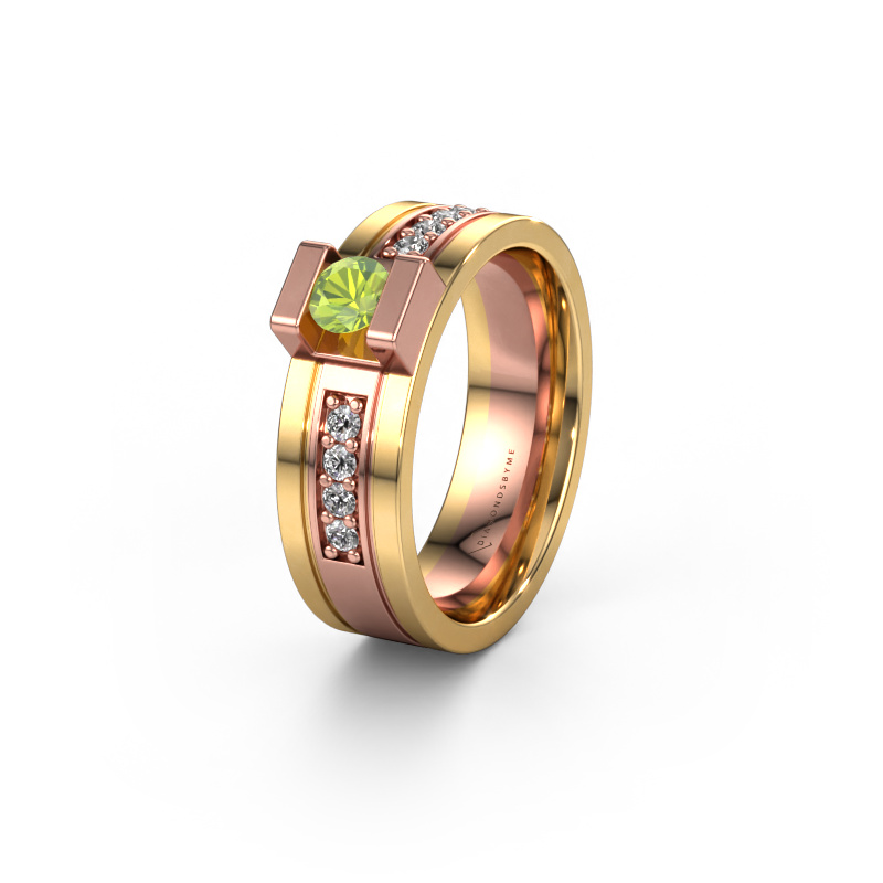 Image of Wedding ring WH2092L16BP 585 rose gold ±0.26x0.08 in Peridot