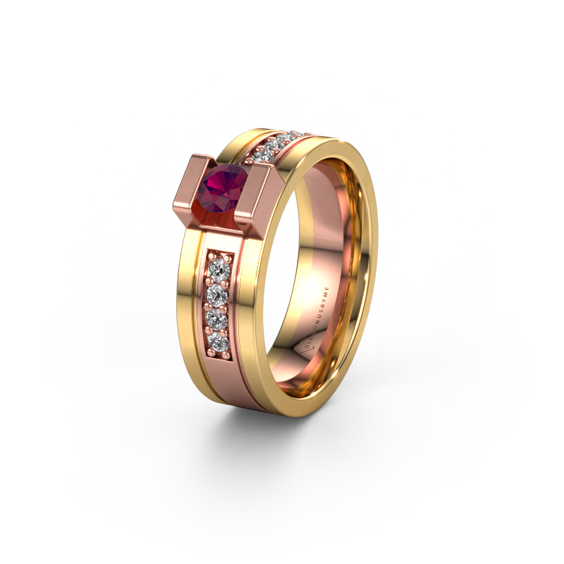Bild von Ehering WH2092L16BP 585 Roségold ±6,5x2 mm Rhodolit
