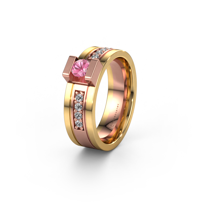 Image of Wedding ring WH2092L16BP 585 rose gold ±0.26x0.08 in Pink sapphire