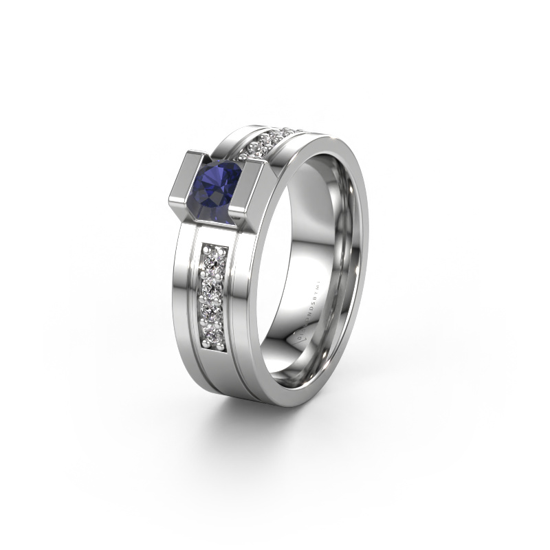 Image of Wedding ring WH2092L16BP 950 platinum ±0.26x0.08 in Sapphire
