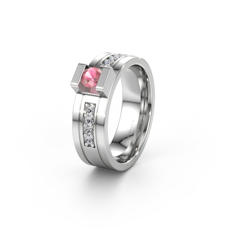 Immagine di Fede nuziale WH2092L16BP 950 platino ±6,5 x 2 mm Tormalina rosa