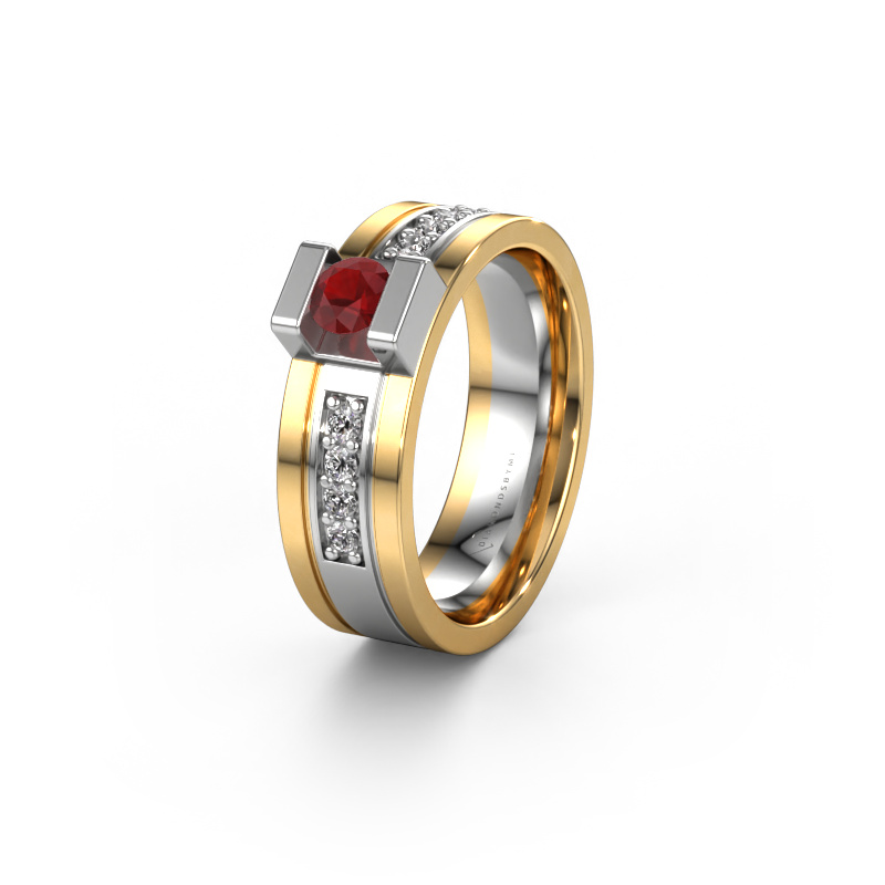 Image of Wedding ring WH2092L16BP 585 white gold ±6,5x2 mm Ruby