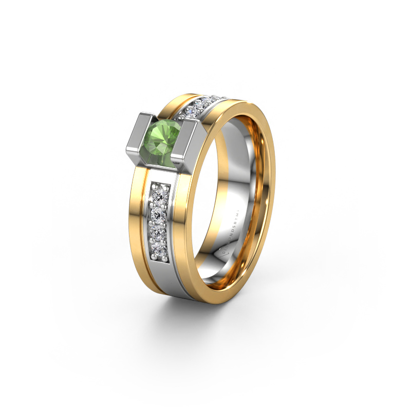 Bild von Ehering WH2092L16BP 585 Weißgold ±6,5x2 mm Turmalin grün