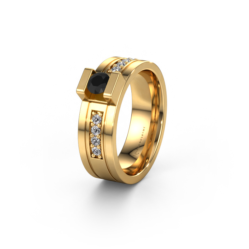 Image of Wedding ring WH2092L16BP 585 gold ±0.26x0.08 in Black diamond