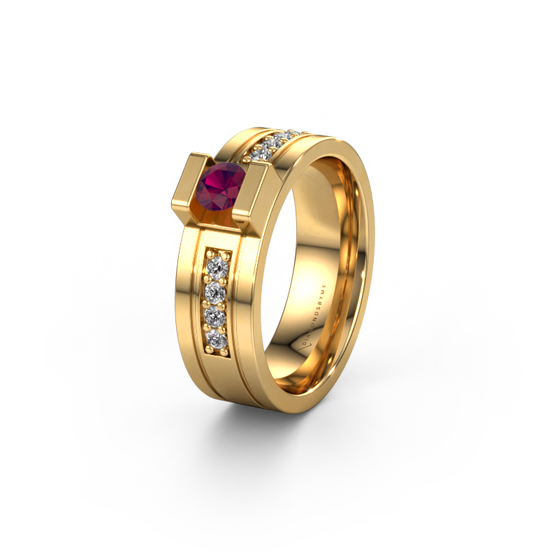 Image of Wedding ring WH2092L16BP 585 gold ±0.26x0.08 in Rhodolite