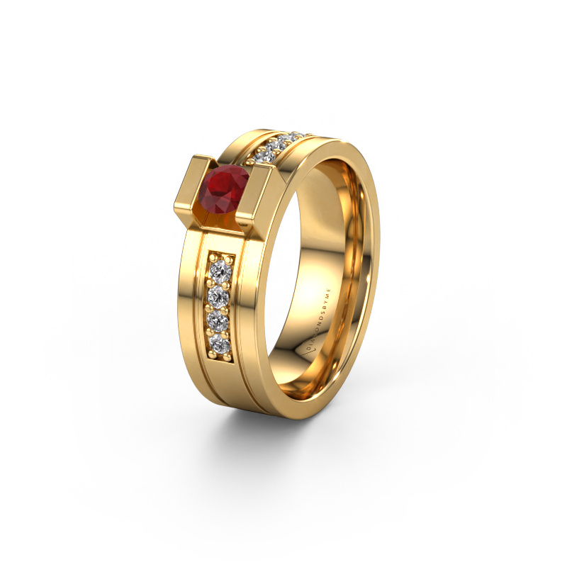 Image of Wedding ring WH2092L16BP 585 gold ±0.26x0.08 in Ruby