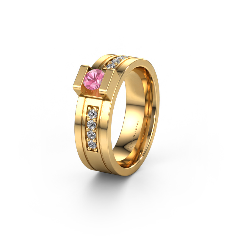 Image of Wedding ring WH2092L16BP 585 gold ±0.26x0.08 in Pink sapphire