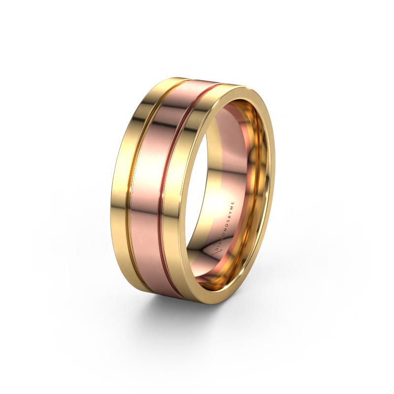 Image of Wedding ring WH2092M16BPM 585 rose gold ±0.31x0.08 in