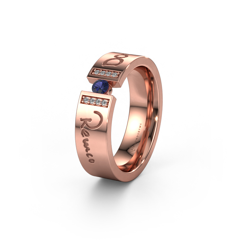 Image of Wedding ring WH2094L16C 585 rose gold ±6x2.2 mm Sapphire 3 mm