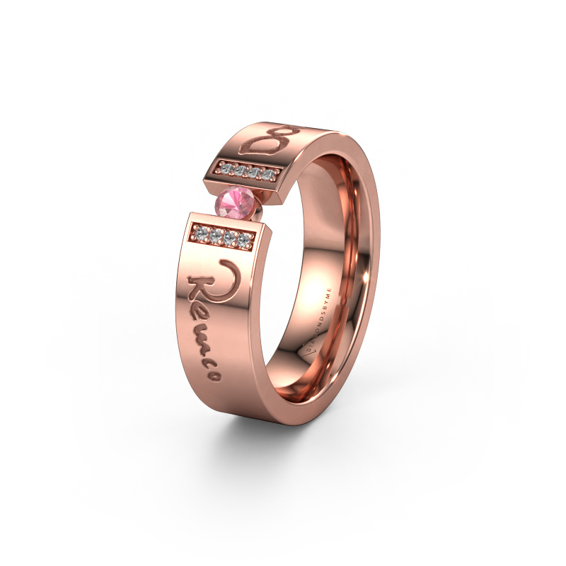 Bild von Trauring WH2094L16C 585 Roségold ±6x2.2 mm Turmalin rosa 3 mm