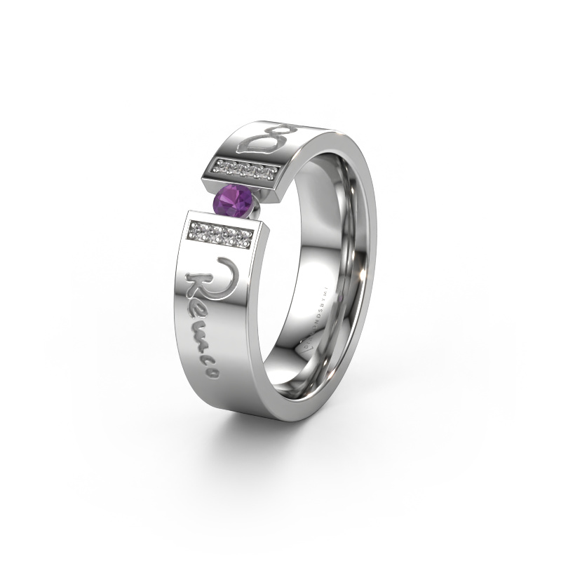 Image of Wedding ring WH2094L16C 950 platinum ±6x2.2 mm Amethyst 3 mm