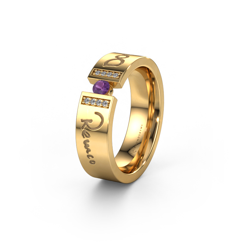 Image of Wedding ring WH2094L16C 585 gold ±6x2.2 mm Amethyst 3 mm