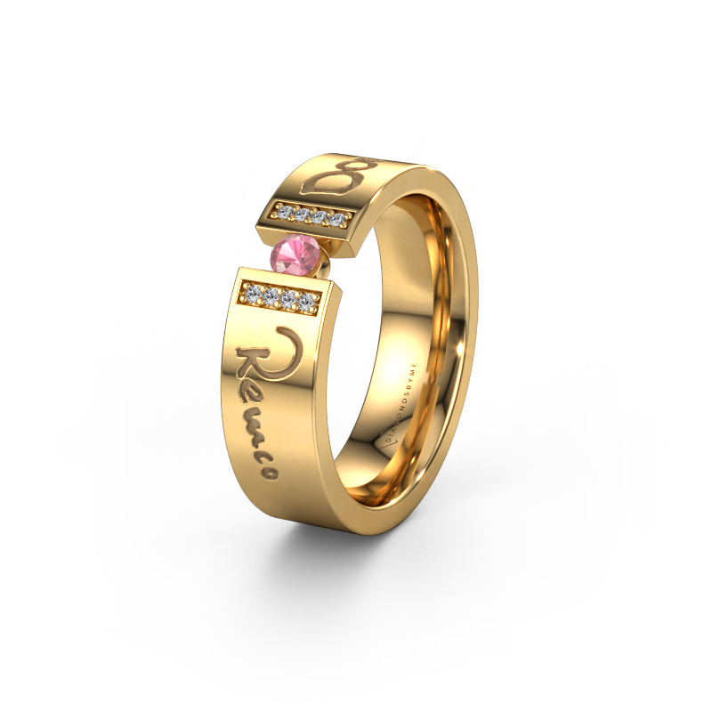 Bild von Trauring WH2094L16C 585 Gold ±6x2.2 mm Turmalin rosa 3 mm