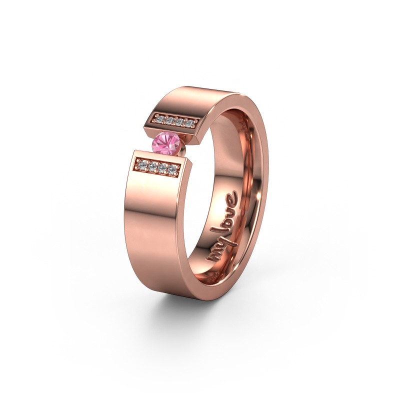 Bild von Ehering WH2096L16C 585 Roségold ±6x2.2 mm Pink Saphir 3 mm