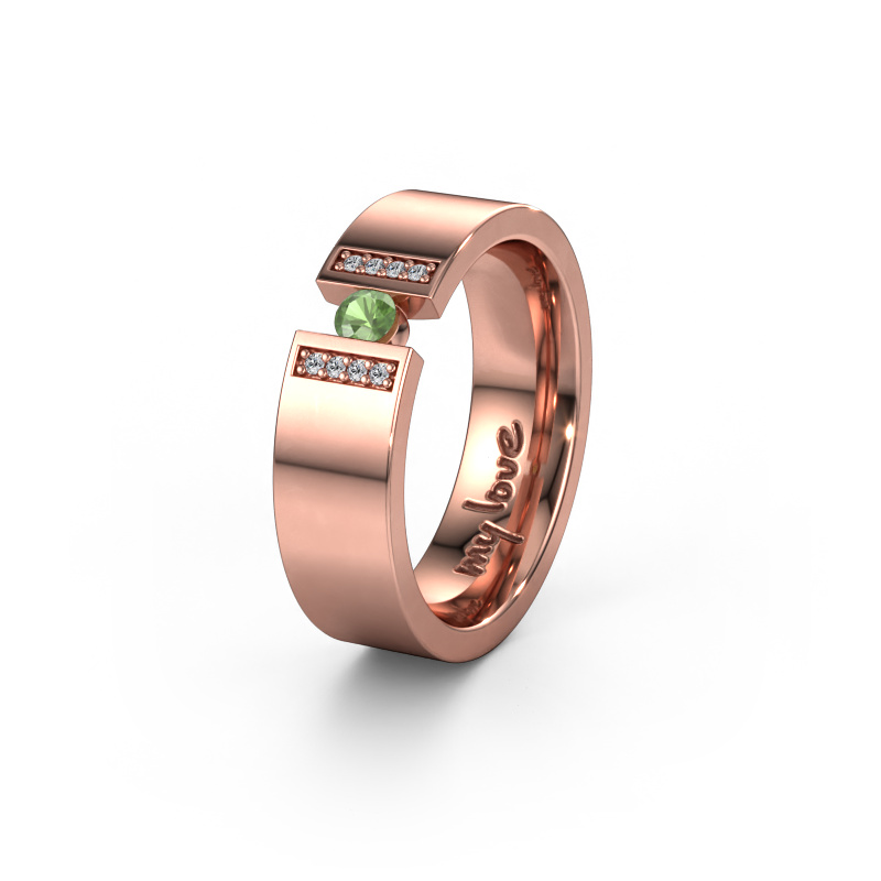 Bild von Ehering WH2096L16C 585 Roségold ±6x2.2 mm Turmalin grün 3 mm