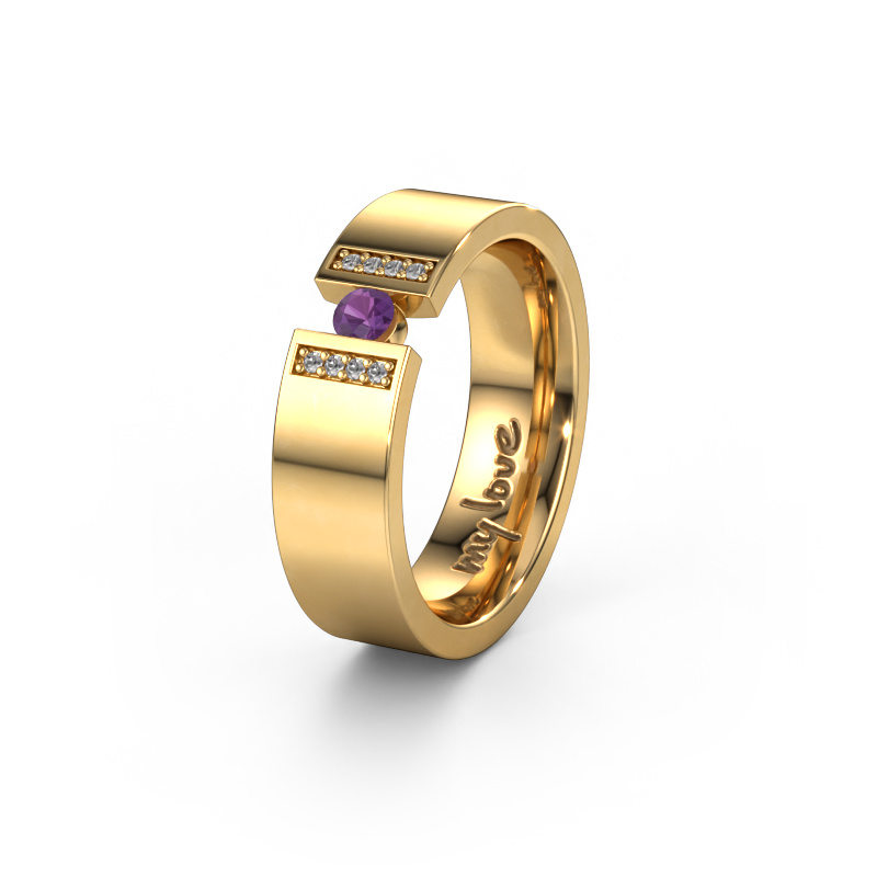 Image of Wedding ring WH2096L16C 585 gold ±6x2.2 mm Amethyst 3 mm