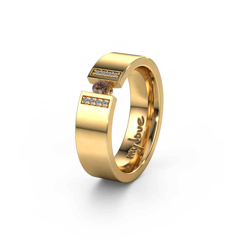 Afbeelding van Trouwring WH2096L16C 585 goud ±6x2.2 mm Bruine diamant 0.14 crt