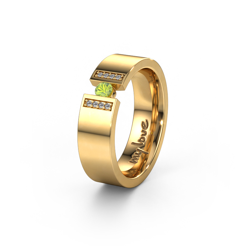 Image of Wedding ring WH2096L16C 585 gold ±0.24x0.09in Peridot 3 mm