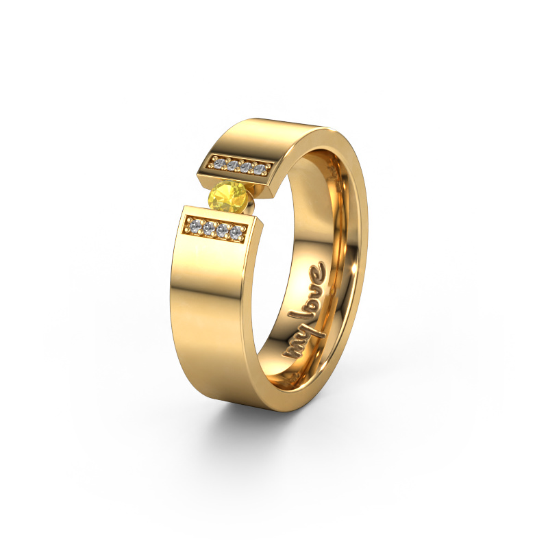 Image of Wedding ring WH2096L16C 585 gold ±6x2.2 mm Yellow sapphire 3 mm