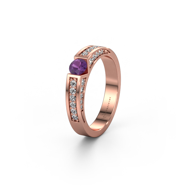 Image de Alliance WH2098L 585 or rose ±4x3 mm Améthyste