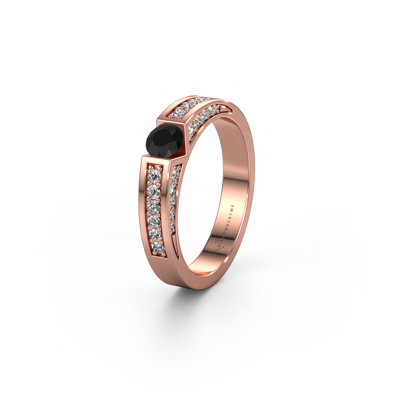 Bild von Ehering WH2098L 585 Roségold ±4x3 mm Schwarz Diamant