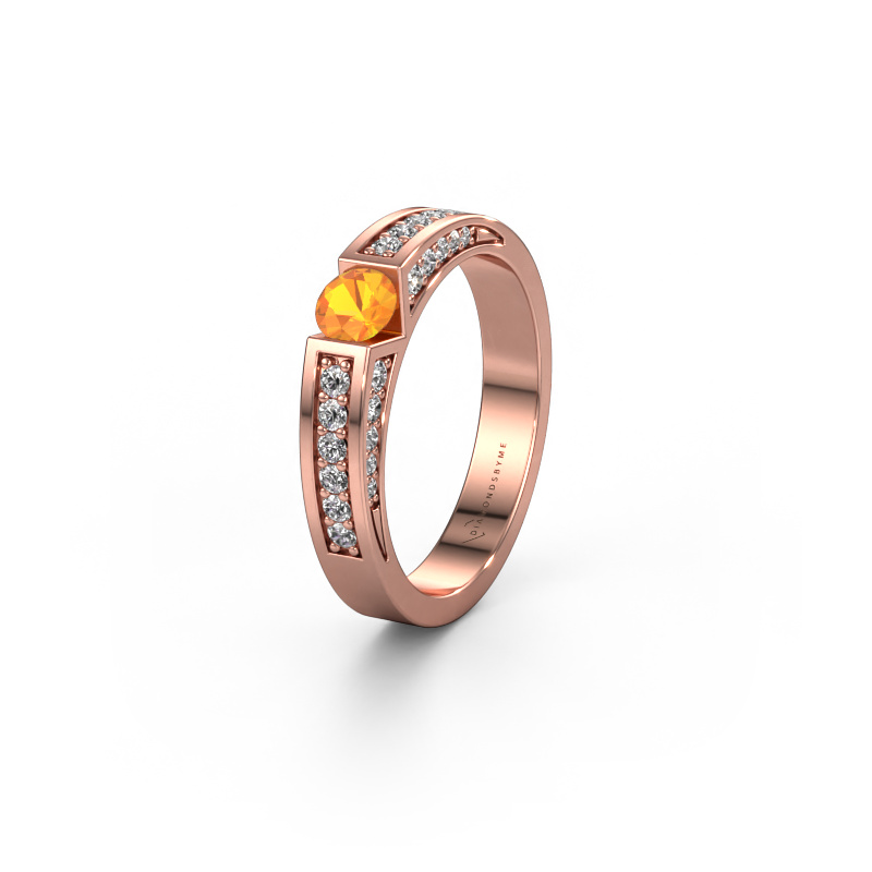 Image of Wedding ring WH2098L 585 rose gold ±0.16x0.12in Citrin